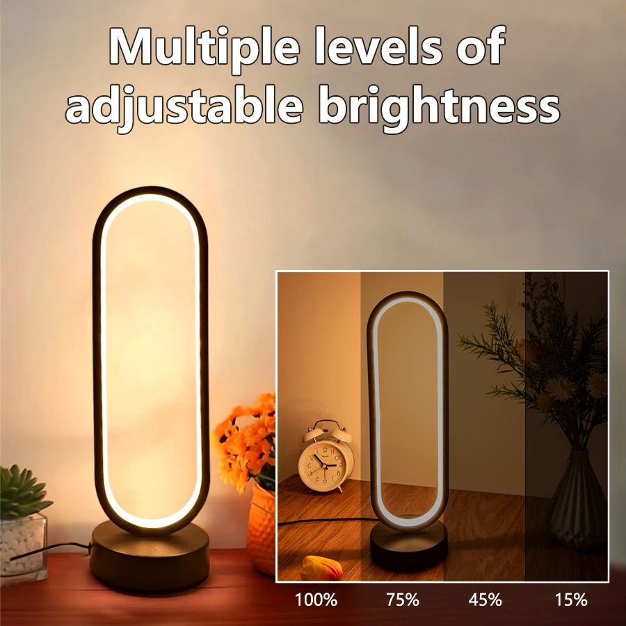 Bedroom Ring Night Lamp Living Room Three Color Dimmable Bed Lamp Led Night Lamp Ambient Light Desk Nightstand Table Accessories - Image 3