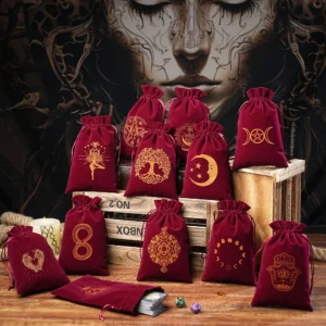 1pc Velvet Tarot Cards Storage Bag,Jewelry Coin Makeup Dice Tarot Pouch,Great for Holding Healing Crystals,Witchcraft Supplies