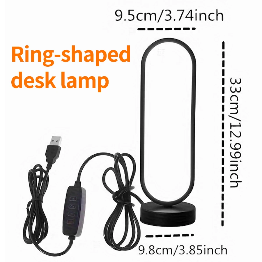 Bedroom Ring Night Lamp Living Room Three Color Dimmable Bed Lamp Led Night Lamp Ambient Light Desk Nightstand Table Accessories - Image 7