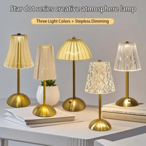 Table Lamp LED Touch Sensor  Dimmable Desktop Night Light Rechargeable Wireless Reading Lamp for Hotel Bar Bedroom Decor Light