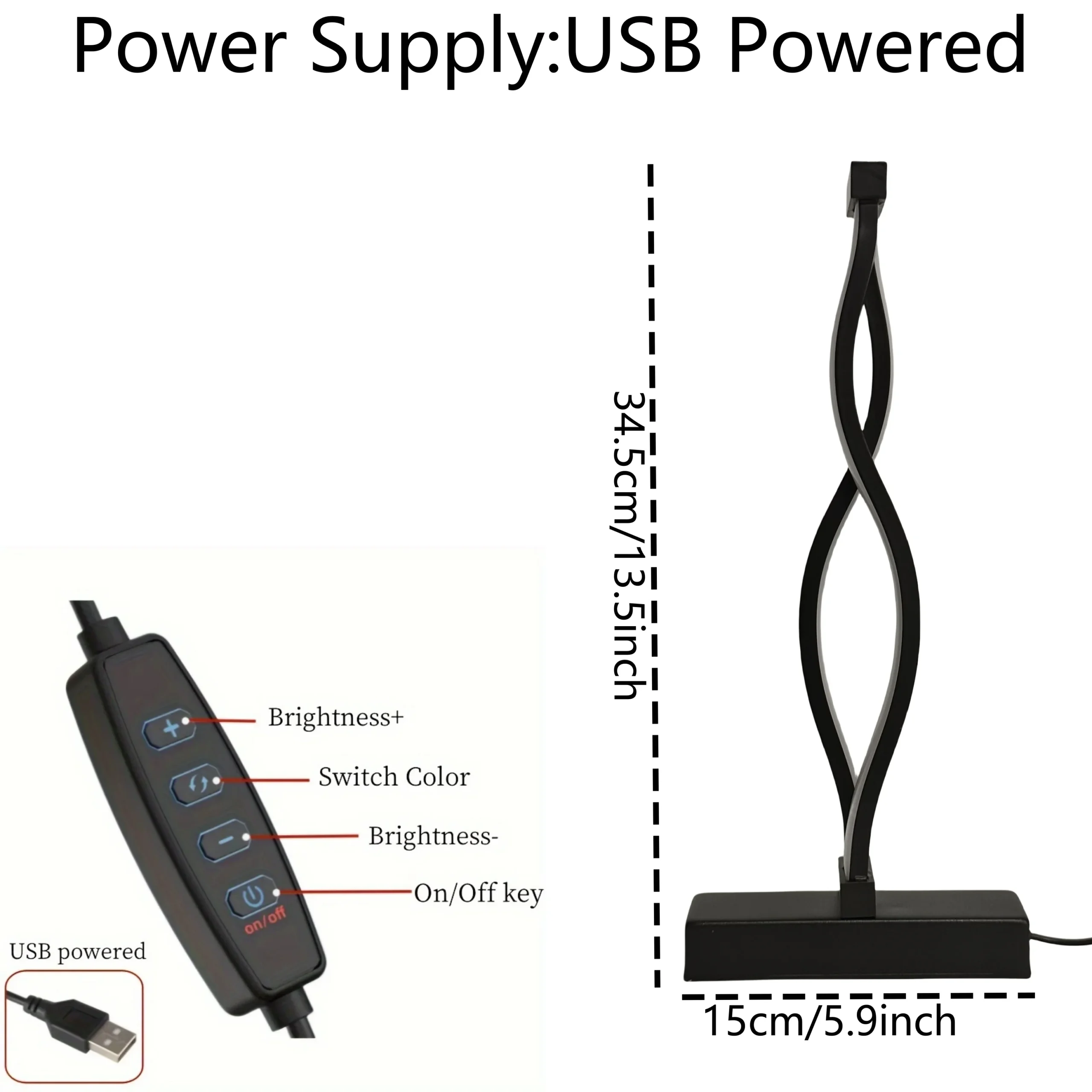 1PC Simple Desktop Desk Lamp - USB Plug-in Three-Tone Lighting Night Light - Image 6