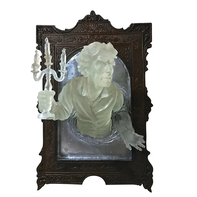 New Halloween Ghost in The Mirror Wall Sculpture Horror Devil's Hand Luminous Resin for Crafts Statue Creative Home Photo Frame - Image 3