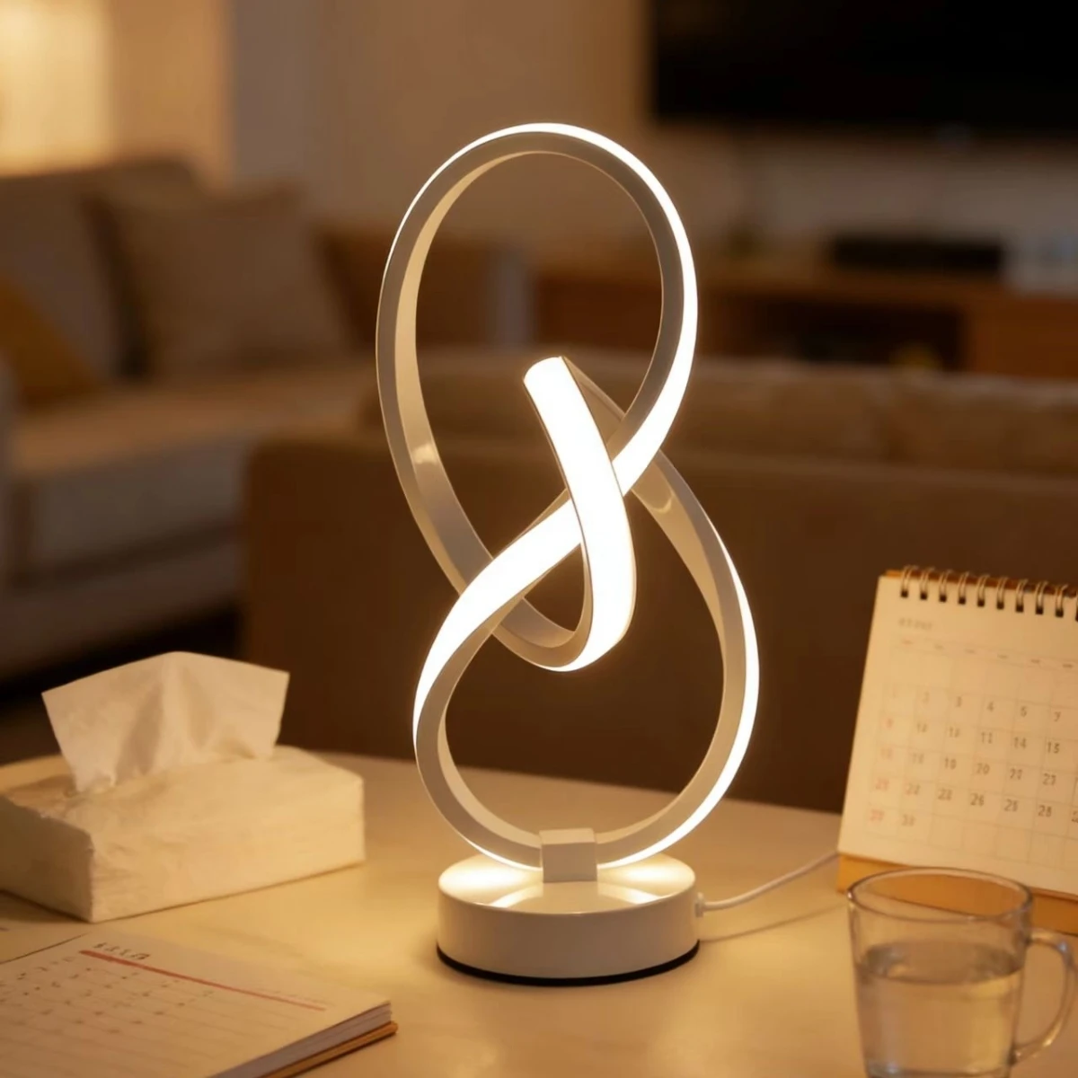 Simple and creative LED desk lamp with USB three color adjustable brightness, bedroom living room home, office decorative light - Image 3