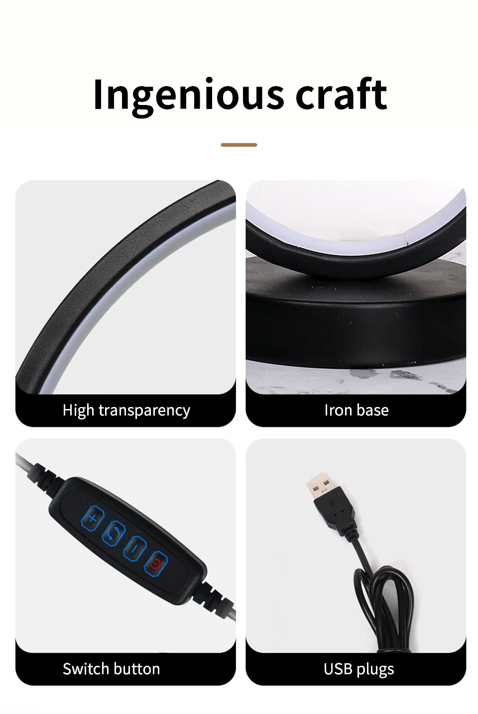 Bedroom Ring Night Lamp Living Room Three Color Dimmable Bed Lamp Led Night Lamp Ambient Light Desk Nightstand Table Accessories - Image 18